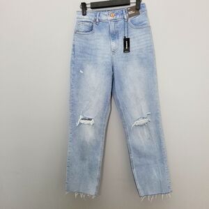 $90 Express Curvy Super High Waisted Ripped Mom Jeans Size 6